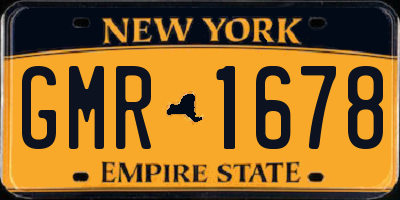 NY license plate GMR1678