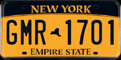 NY license plate GMR1701