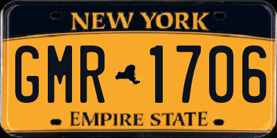 NY license plate GMR1706