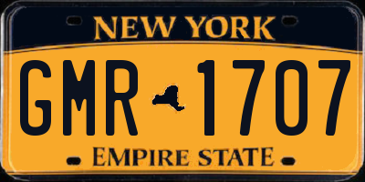 NY license plate GMR1707