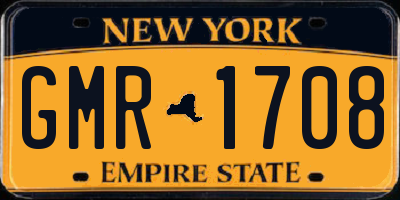 NY license plate GMR1708