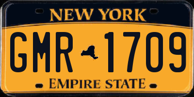 NY license plate GMR1709