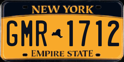NY license plate GMR1712