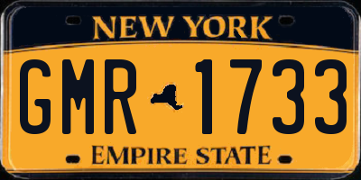 NY license plate GMR1733