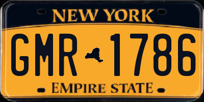 NY license plate GMR1786