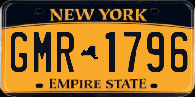 NY license plate GMR1796