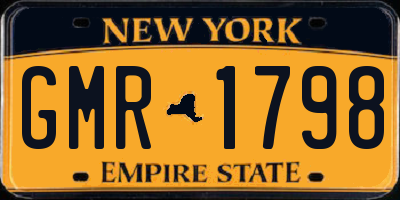 NY license plate GMR1798