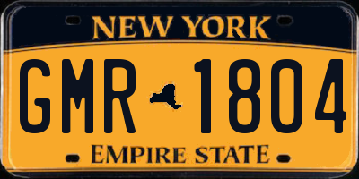 NY license plate GMR1804