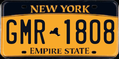 NY license plate GMR1808