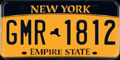 NY license plate GMR1812