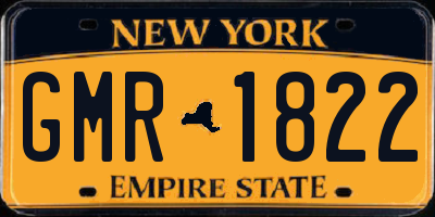 NY license plate GMR1822
