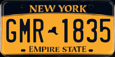 NY license plate GMR1835