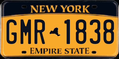 NY license plate GMR1838