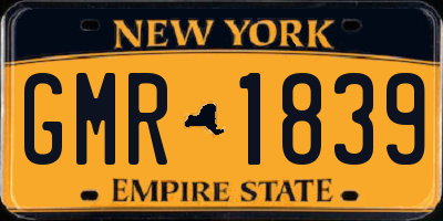 NY license plate GMR1839