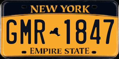 NY license plate GMR1847