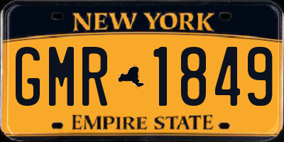 NY license plate GMR1849