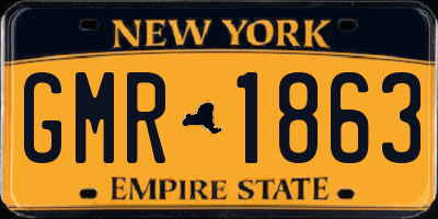 NY license plate GMR1863