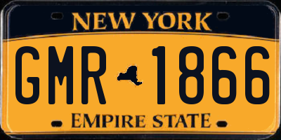 NY license plate GMR1866
