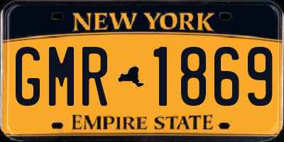 NY license plate GMR1869