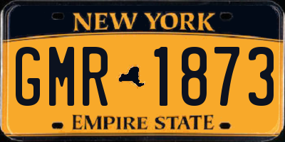 NY license plate GMR1873