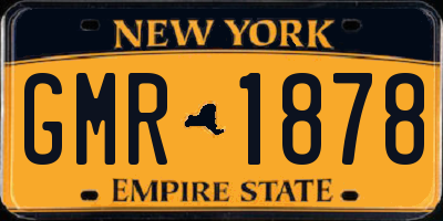 NY license plate GMR1878