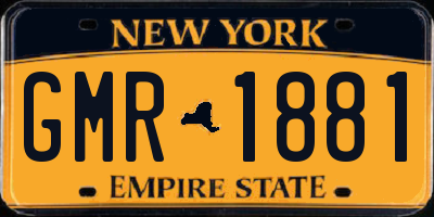 NY license plate GMR1881