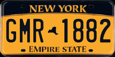 NY license plate GMR1882