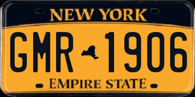 NY license plate GMR1906