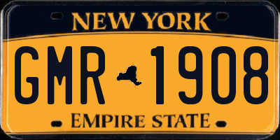 NY license plate GMR1908