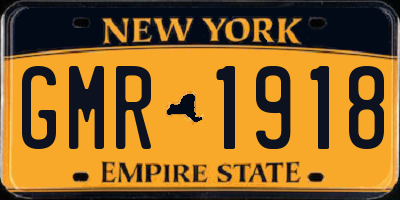 NY license plate GMR1918
