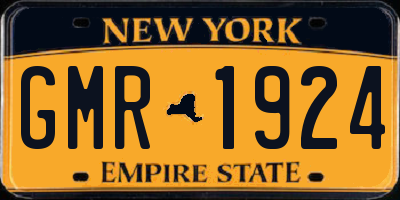 NY license plate GMR1924
