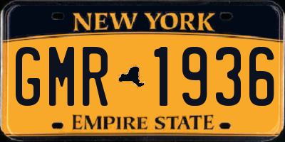 NY license plate GMR1936