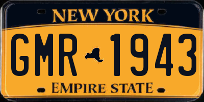 NY license plate GMR1943