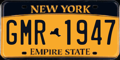 NY license plate GMR1947