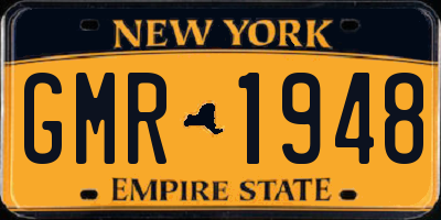 NY license plate GMR1948