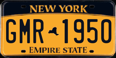 NY license plate GMR1950