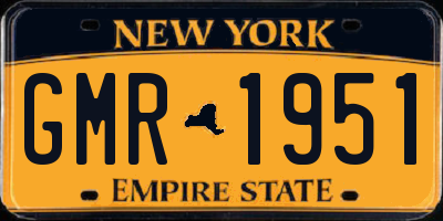 NY license plate GMR1951