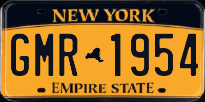 NY license plate GMR1954