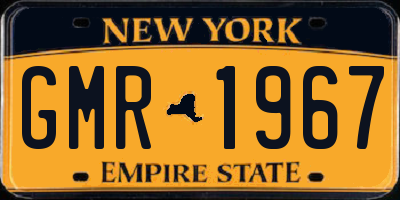 NY license plate GMR1967