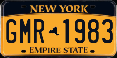 NY license plate GMR1983