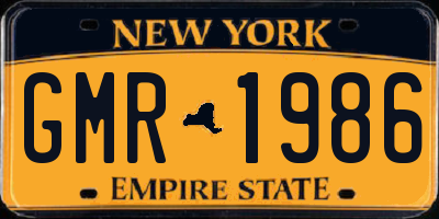 NY license plate GMR1986