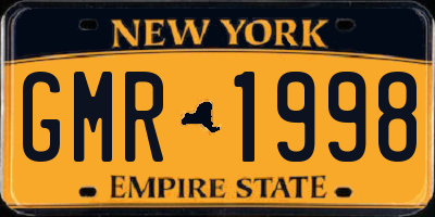 NY license plate GMR1998