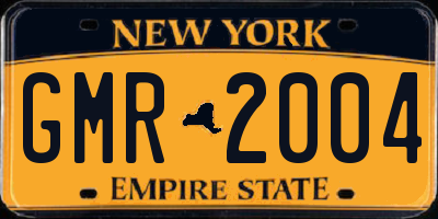 NY license plate GMR2004