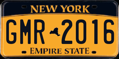 NY license plate GMR2016