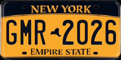 NY license plate GMR2026