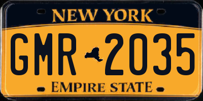 NY license plate GMR2035