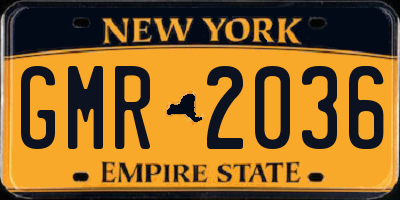 NY license plate GMR2036