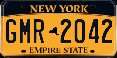 NY license plate GMR2042