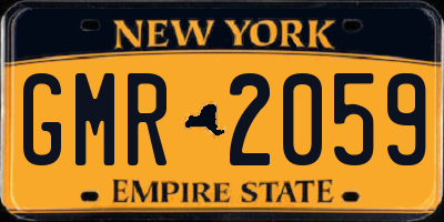 NY license plate GMR2059