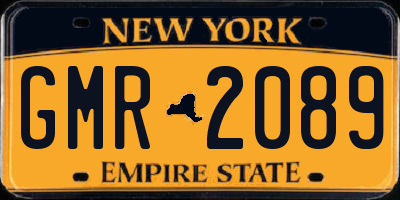 NY license plate GMR2089
